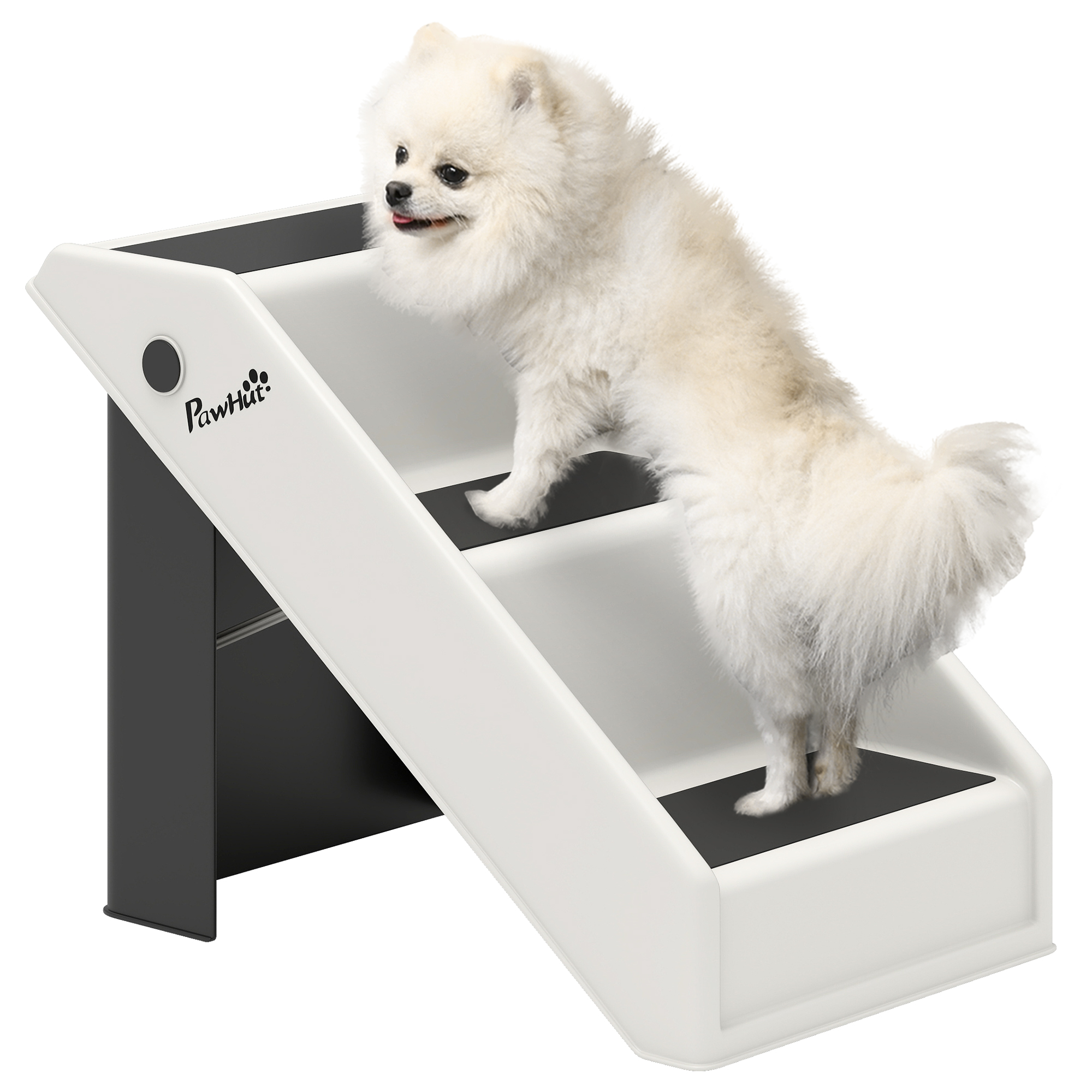 Scala pieghevole per cani PawHut con 3 gradini antiscivolo, scala portatile in plastica per animali, portata 10 kg, per chi