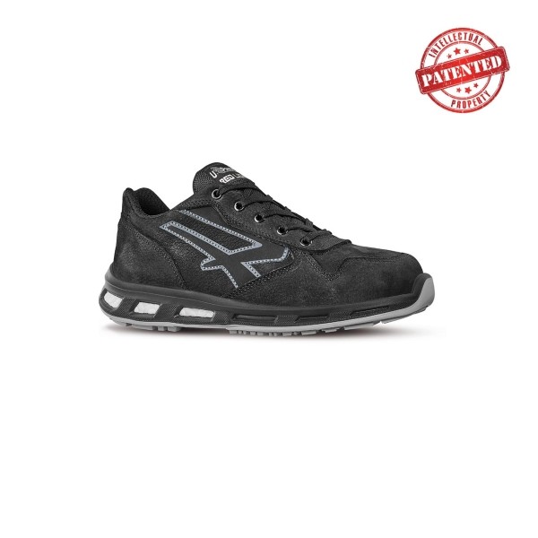 Scarpe antinfortunistiche Upower Carbon S ESD Low - Taglia 35 - Pelle nabuk resistente puntale in alluminio idrorepellenti antipiega antiscivolo suola in poliuretano protezione S3S CI FO SR - Nero