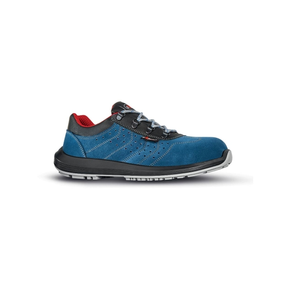Scarpe antinfortunistiche Upower Curtiss O Low - Taglia 42 - Tomaia in pelle scamosciata traforata puntale in composito suola antiscivolo in PU/PU protezione S1 FO SR struttura ergonomica - Blu