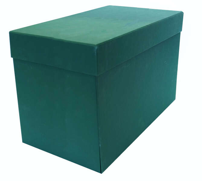 Scatola portadocumenti Elba formato folio - Dorso da 20 cm - Coperchio protettivo con aletta incernierata - Realizzata in cartone riciclato rivestito in Geltex - Dimensioni 385x253x205 cm - Verde Scatola portadocumenti Elba formato folio - Dorso da 20 cm - Coperchio protettivo con aletta incernierata - Realizzata in cartone riciclato rivestito in Geltex - Dimensioni 385x253x205 cm - Verde