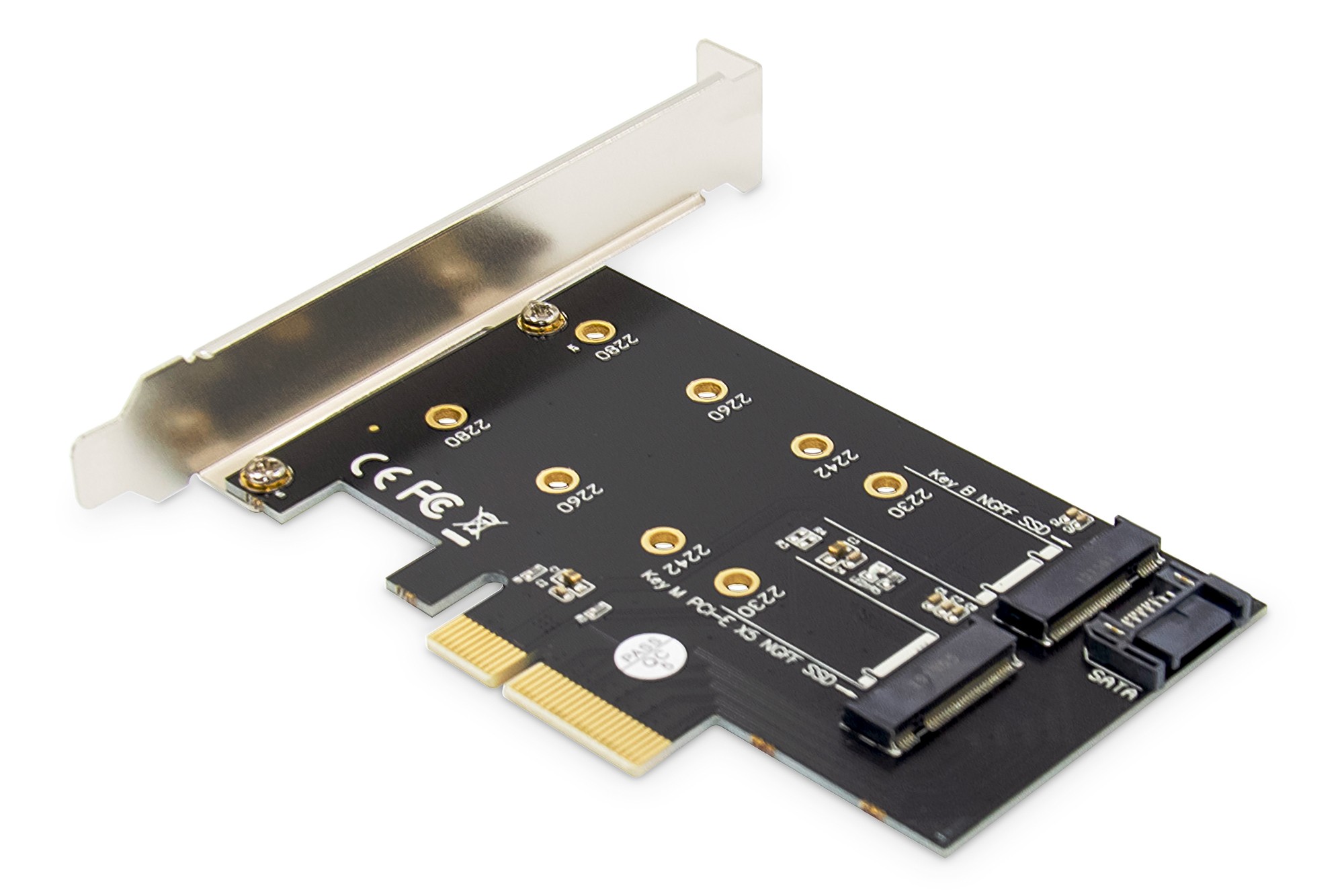 Scheda Add-On M.2 Ngff/Nvme Ssd Pciexpress Supporta Chiavi B M E B+M Dimensioni 80 60 42 E 30 Mm