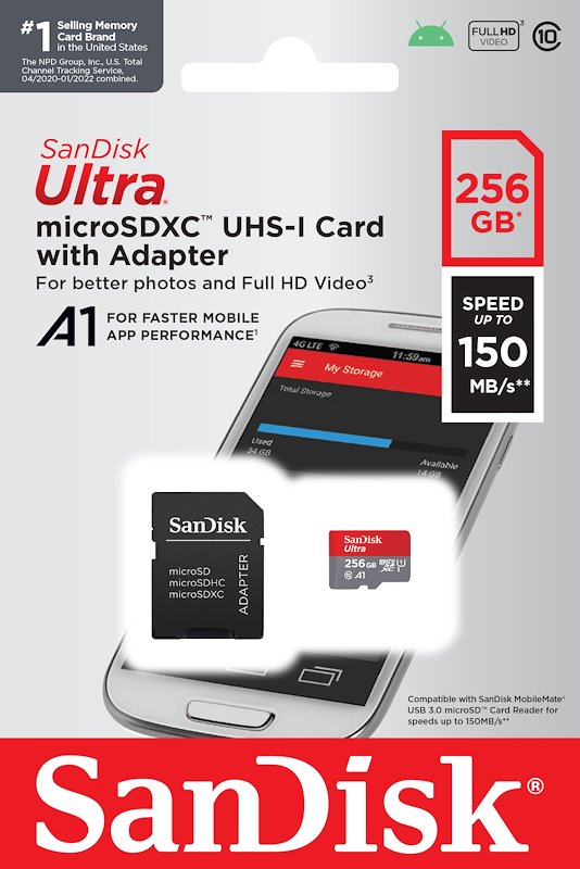 SCHEDA DI MEMORIA SANDISK Ultra Android A1 256GB
