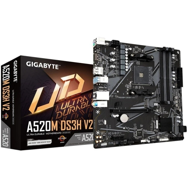 Scheda madre Gigabyte A520M DS3H V2 AMD AM4 4xDDR4 - M.2 SATA PCIe3.0 - HDMI DisplayPort DVI RJ-45 USB 3.2 - MicroATX