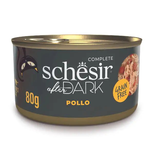 Schesir After Dark Cat filetti in brodo Grain Free 80 g Pollo - confezione da 12 pezzi - Cibo umido per gatti - 1° ORDINE? scegli tra BZR5 - BZR20 + 200 pt fedeltà