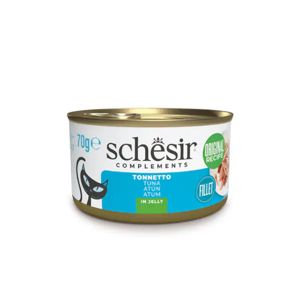 Schesir Cat Soft Adult filetti in gelatina alimento complementare lattina 70 gr Tonnetto - confezione da 6 pezzi - Cibo umido per gatti - 1° ORDINE? scegli tra BZR5 - BZR20 + 200 pt fedeltà