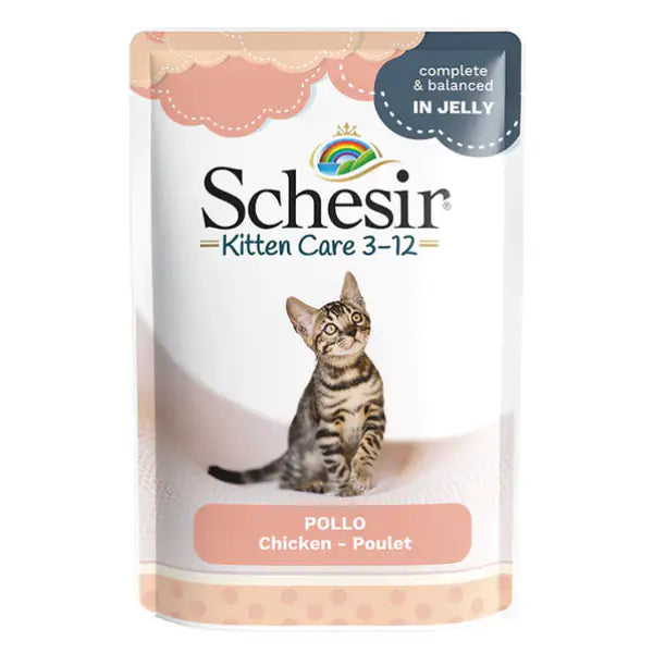 Schesir Cat Soft Kitten in jelly 85 gr Filetti di pollo - confezione da 20 pezzi - Cibo umido per gatti - 1° ORDINE? scegli tra BZR5 - BZR20 + 200 pt fedeltà