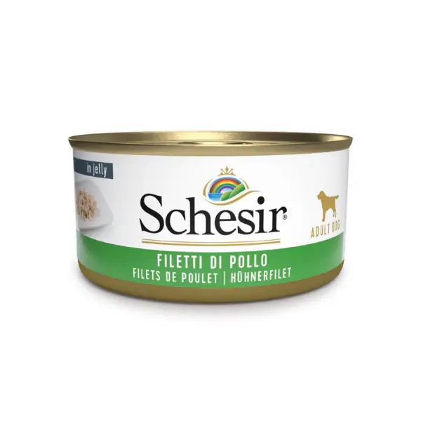 Schesir Dog 150 gr Filetti di pollo - confezione da 6 pezzi - Cibo umido per cani - 1° ORDINE? scegli tra BZR5 - BZR20 + 200 pt fedeltà