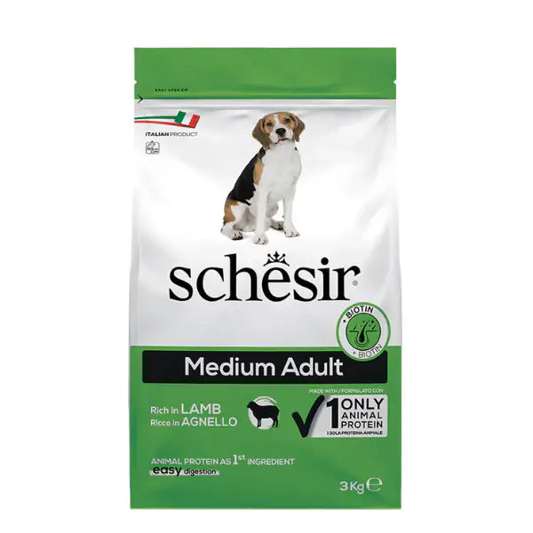 Schesir Dog Adult Medium Maintenance Agnello 3 kg - Crocchette monoproteiche cane - 1° ORDINE? scegli tra BZR5 - BZR20 + 200 pt fedeltà