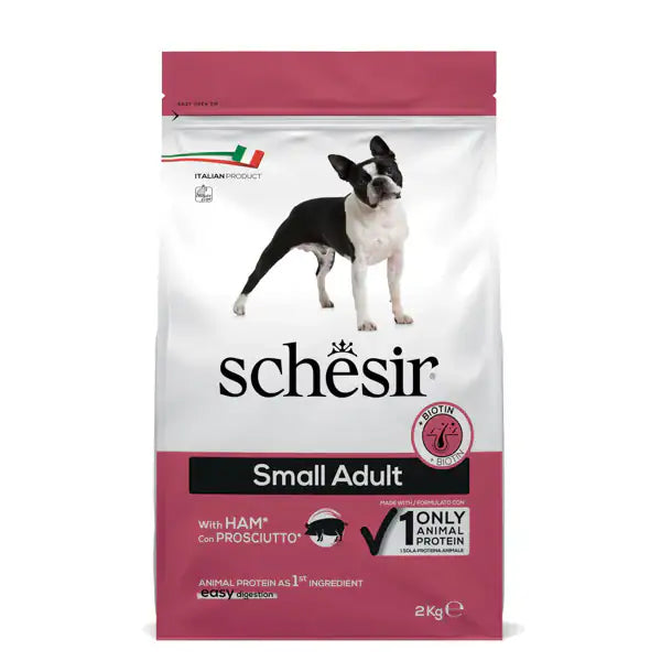 Schesir Dog Adult Small Maintenance Prosciutto 2 kg - Crocchette monoproteiche cane - 1° ORDINE? scegli tra BZR5 - BZR20 + 200 pt fedeltà