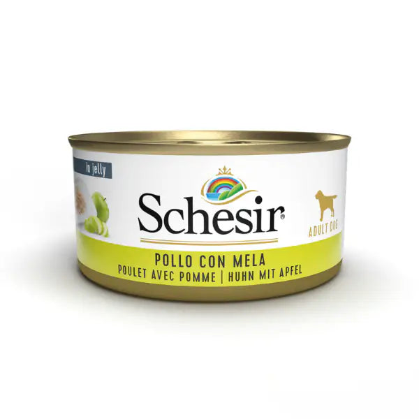 Schesir Dog Fruit 150 gr Pollo e mela - confezione da 6 pezzi - Cibo umido per cani - 1° ORDINE? scegli tra BZR5 - BZR20 + 200 pt fedeltà Schesir Dog Fruit 150 gr Pollo e mela - confezione da 6 pezzi - Cibo umido per cani - 1° ORDINE? scegli tra BZR5 - BZR20 + 200 pt fedeltà