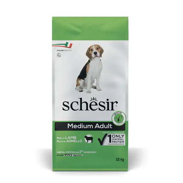 Schesir Maintenance Crocchette con Agnello per Cani Adulti Taglia Media Sacco da 12 kg