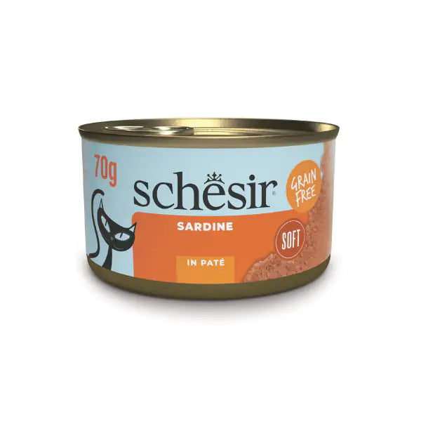 Schesir Sardine Soft Patè Cat Adult Grain Free 70 gr Sardine - confezione da 12 pezzi - Cibo umido per gatti - 1° ORDINE? scegli tra BZR5 - BZR20 + 200 pt fedeltà