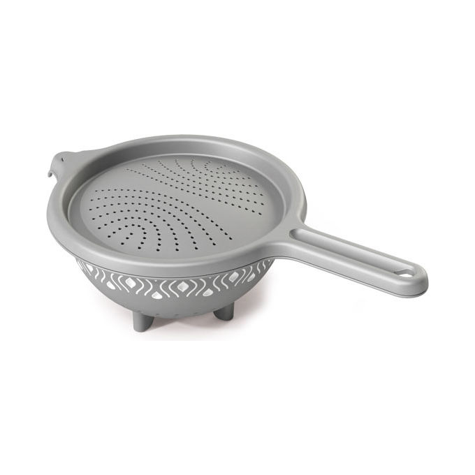 Scolapasta Plastica (23cm) con coperchio TOSCA Grigio 55752