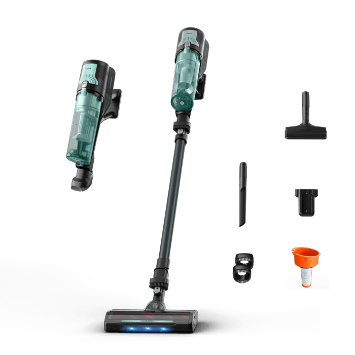 SCOPA ELETTRICA ROWENTA X-FORCE 8.80 Allergy RH1831, Potenza Max 250 W, Autonomia fino a 45 min, AQUAPRASE&GRIGIO SCURO