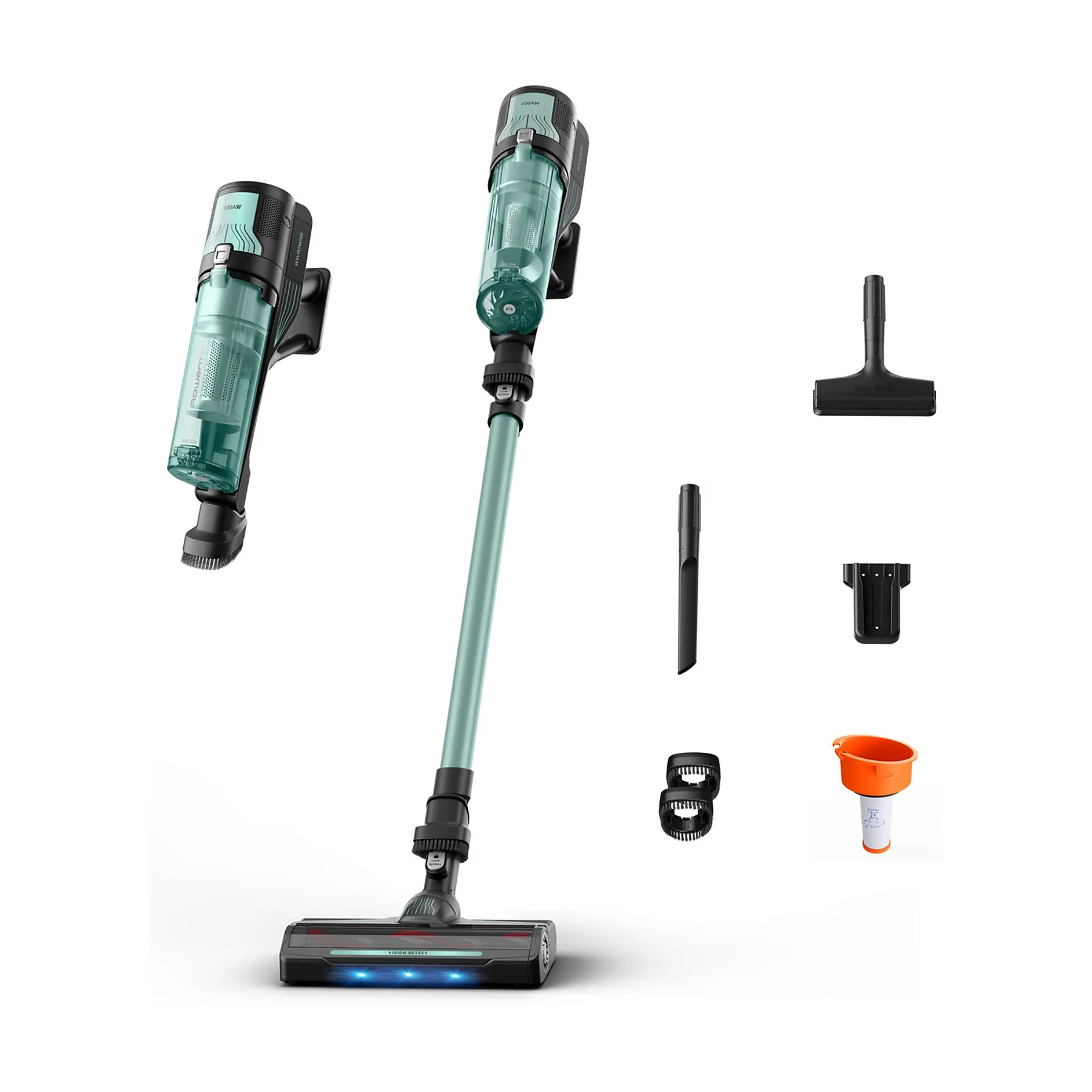SCOPA ELETTRICA ROWENTA X-FORCE 8.80 RH1833, Potenza Max 250 W, Autonomia fino a 45 min, Contenitore polvere 0,44 l, AQUAPRASE