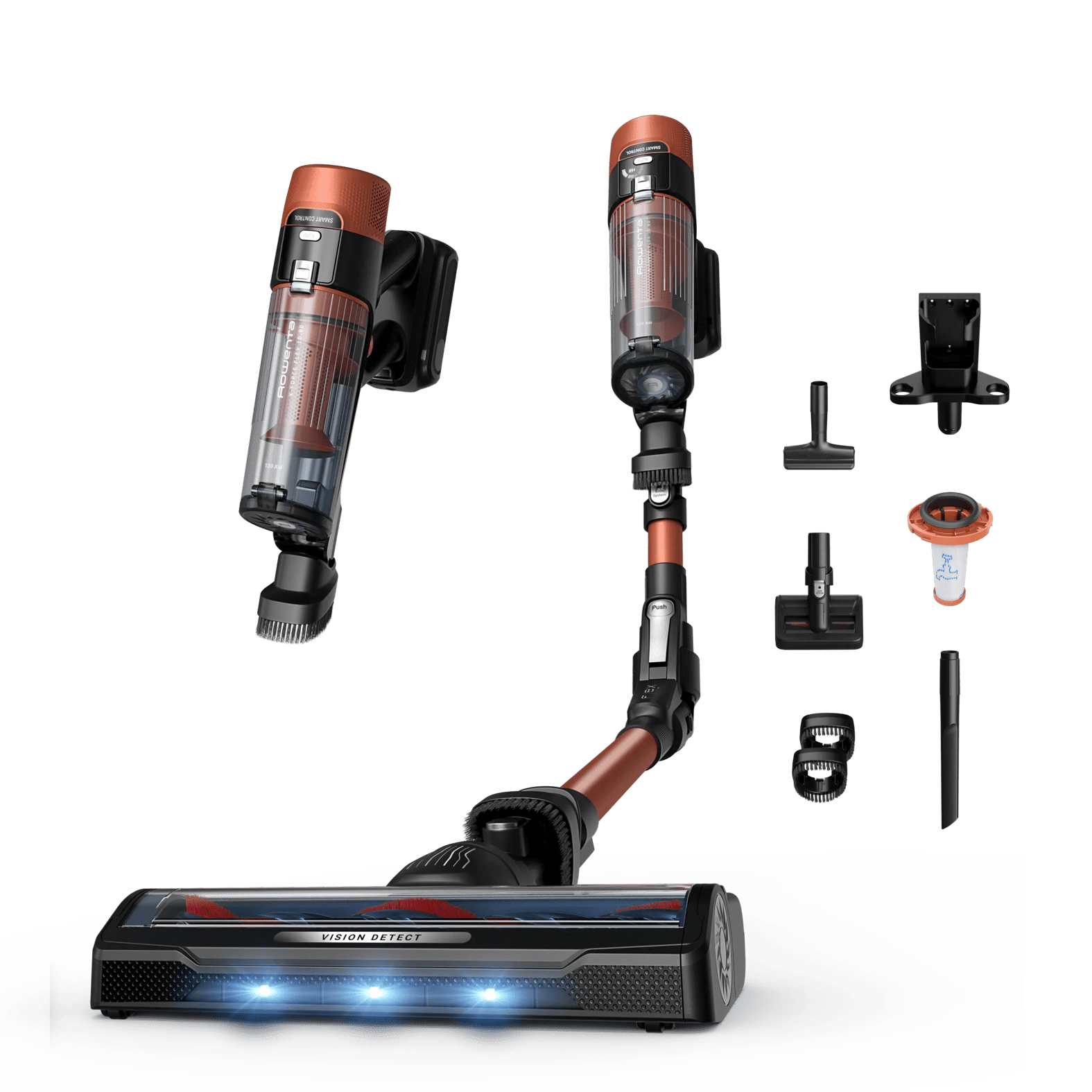 SCOPA ELETTRICA ROWENTA X-FORCE FLEX 10.80 RH7A73, Autonomia fino a 60 min, Contenitore polvere 0,44 l, Copper orang