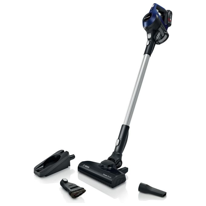 SCOPA RICARICABILE BOSCH BCS611P4A Unlimited 6, Potenza Max 140 W, Autonomia fino a 30 min, Contenitore polvere 0,3 l, Blu