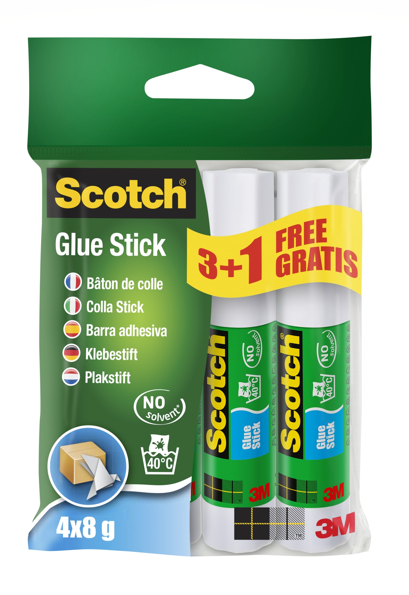 Scotch Colla in stick permanente 8g - PROMO PACK 3 + 1 GRATIS