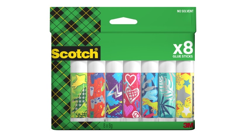 Scotch Confezione da 8 stick di colla adesivo solido - 8 g per unità - Trasparente Scotch Confezione da 8 stick di colla adesivo solido - 8 g per unità - Trasparente