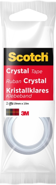 Scotch Crystal Confezione da 2 nastri adesivi invisibili 19 mm x 10 m - Super trasparenti