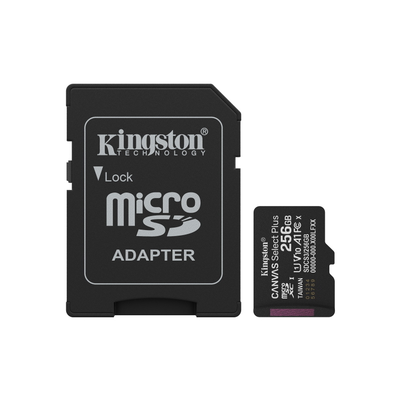 Sd micro 256gb cl10 uhs-i con adatt 150mb/s let.85mb/s scrit.kingston