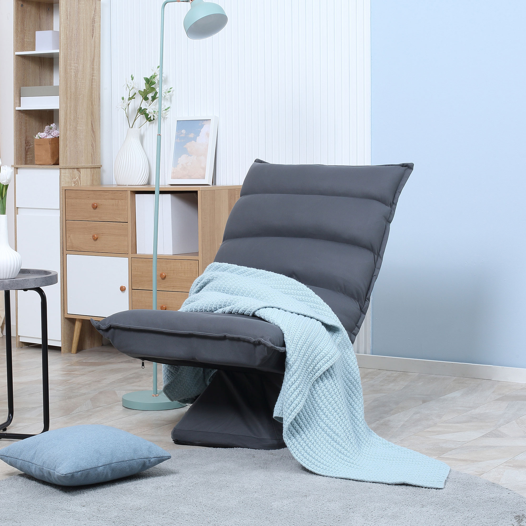 Sedia da pavimento HOMCOM, 360 ° Poltrona girevole da pavimento con schienale regolabile, imbottita, reclinabile per guardare la TV, leggere, sedia da lettura, sedia da meditazione, divano relax per Sedia da pavimento HOMCOM, 360 ° Poltrona girevole da pavimento con schienale regolabile, imbottita, reclinabile per guardare la TV, leggere, sedia da lettura, sedia da meditazione, divano relax per