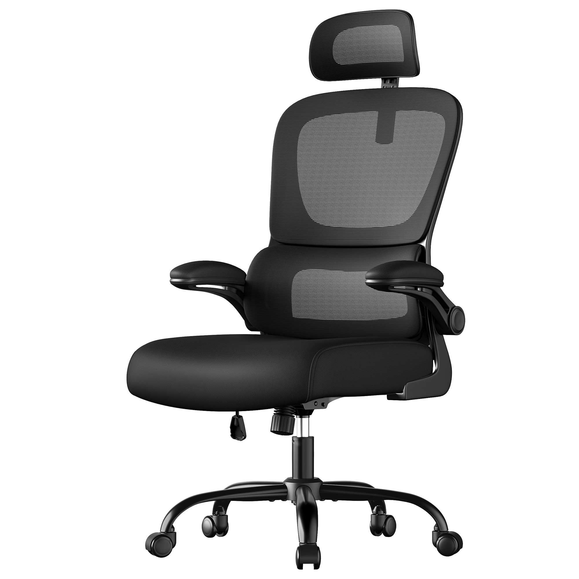 Sedia da ufficio SONGMICS, sedia da scrivania, ergonomica, tessuto a rete a doppio strato, braccioli pieghevoli, supporto lombare e poggiatesta regolabili, sedia a dondolo, nero inchiostro/grigio Sedia da ufficio SONGMICS, sedia da scrivania, ergonomica, tessuto a rete a doppio strato, braccioli pieghevoli, supporto lombare e poggiatesta regolabili, sedia a dondolo, nero inchiostro/grigio