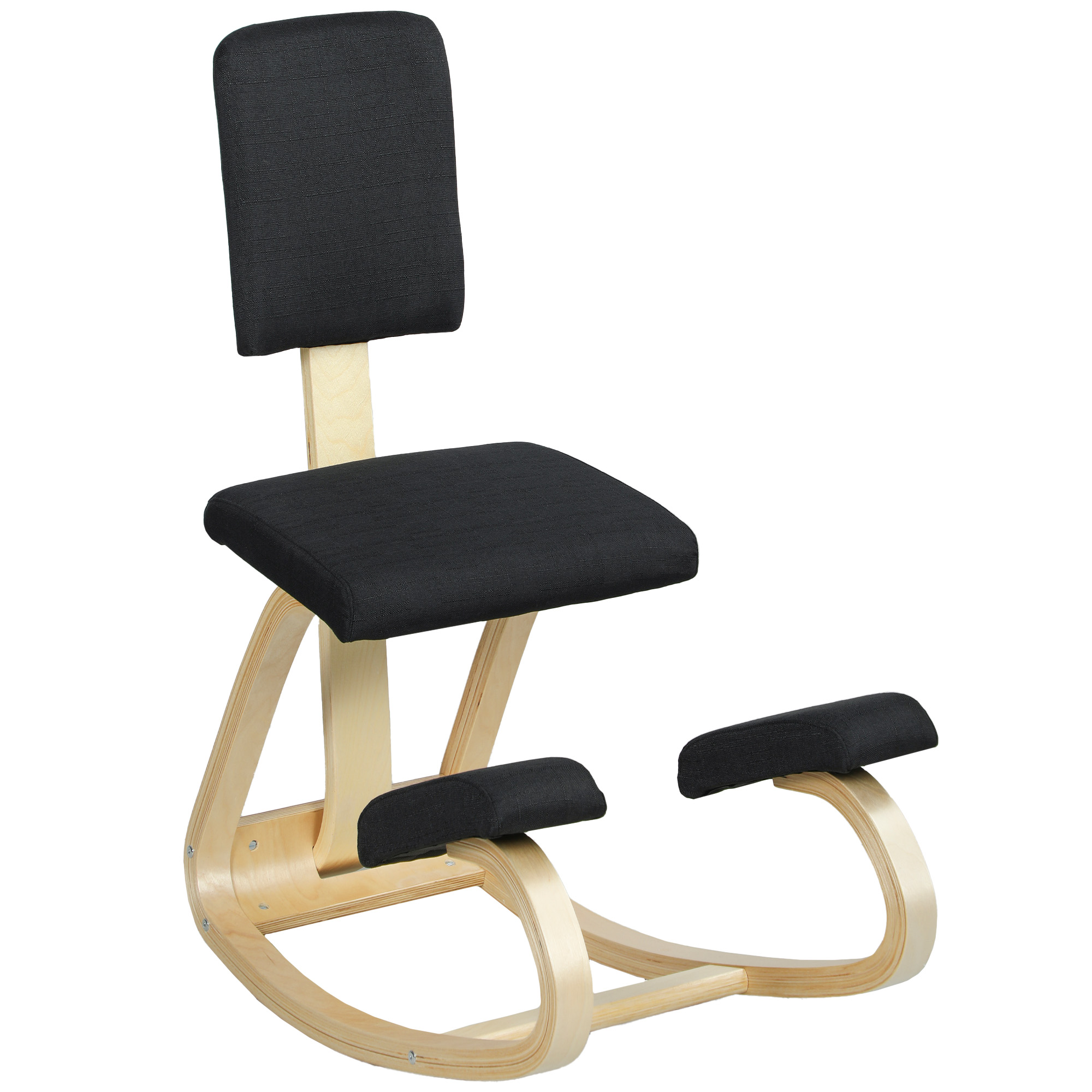 Sedia ergonomica HOMCOM con ripiano, kit per seduta ergonomica, sgabello ergonomico, sgabello da scrivania