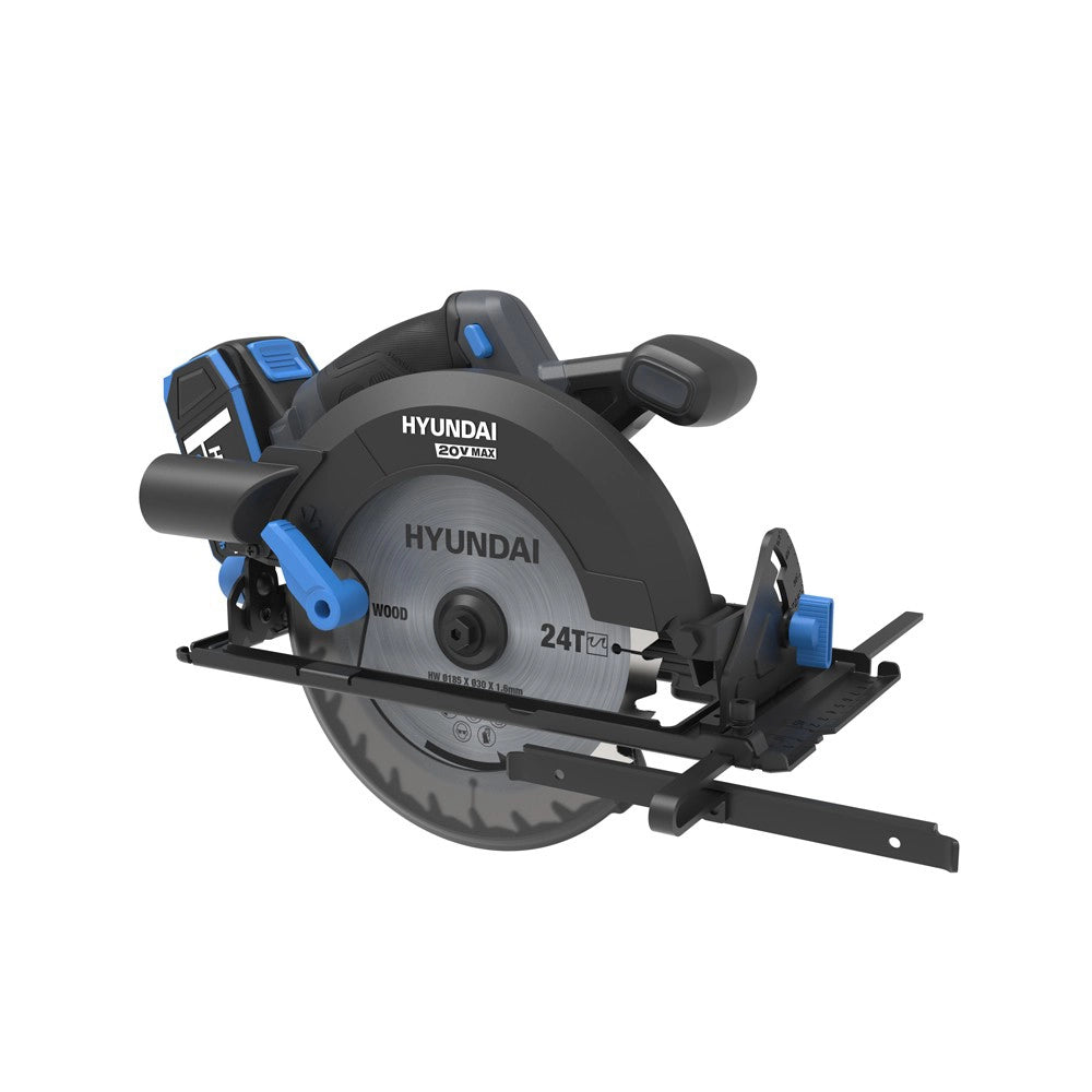 SEGA CIRCOLARE A BATTERIA A MANO 20V TAGLIO 190mm LAMA 24 DENTI CS20X-190 HYUNDAI