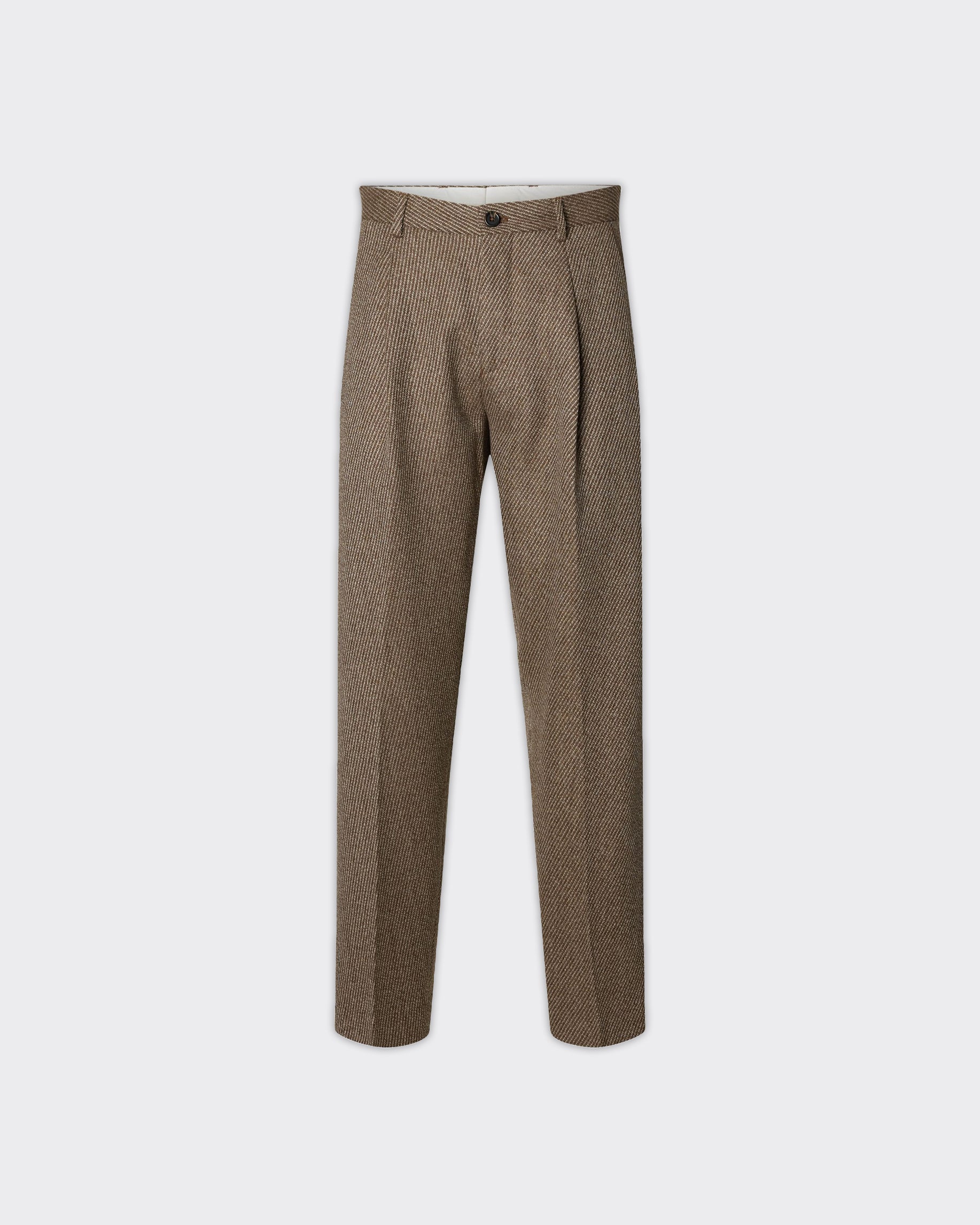 Selected Homme 16102158 SLM220-LOOSE LOU DOMESTIC WOOL PANT Delicioso TWILL EGRET