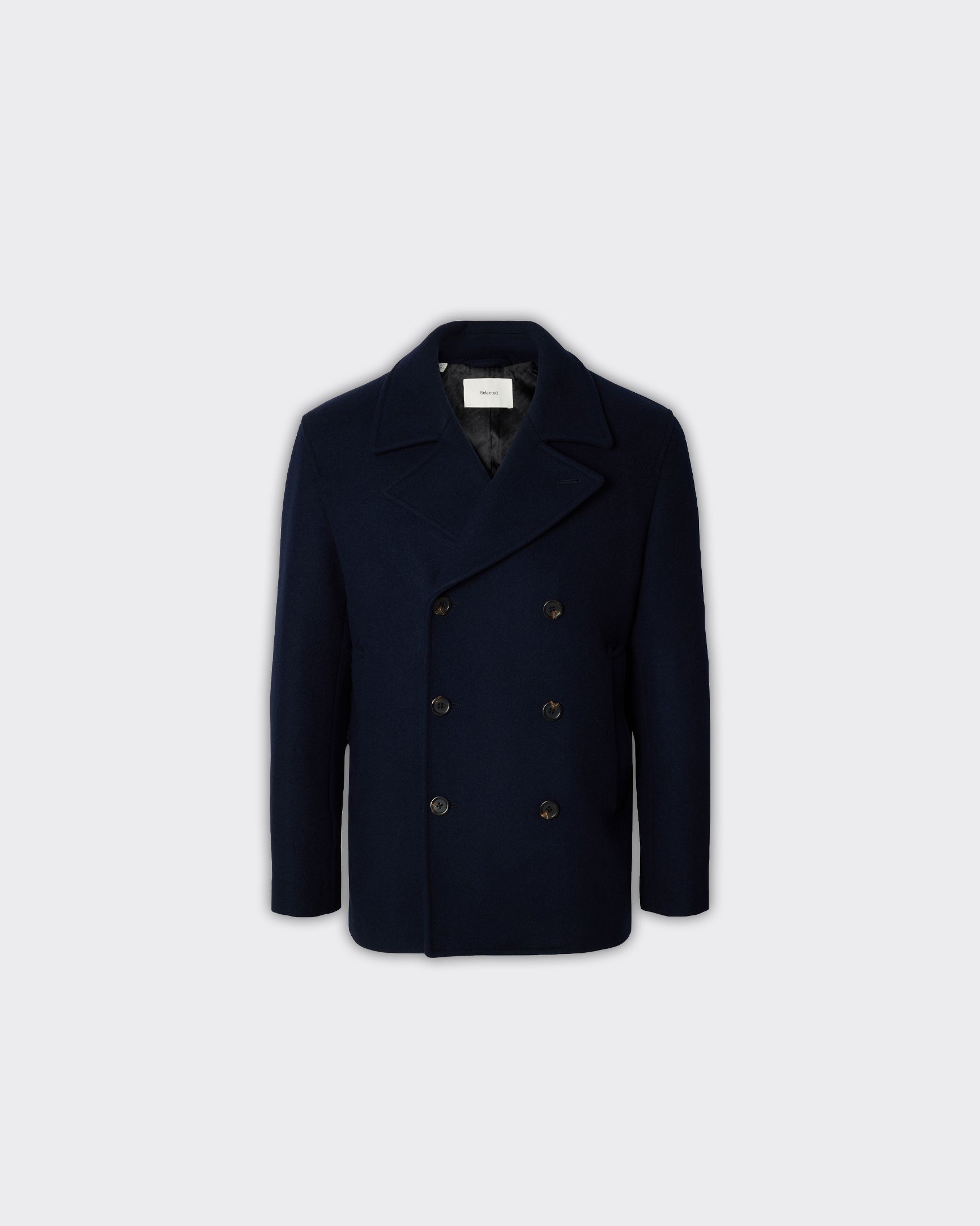 Selected Homme Cappotto Peacoat Archive Wool Blend Sky Captain Blu