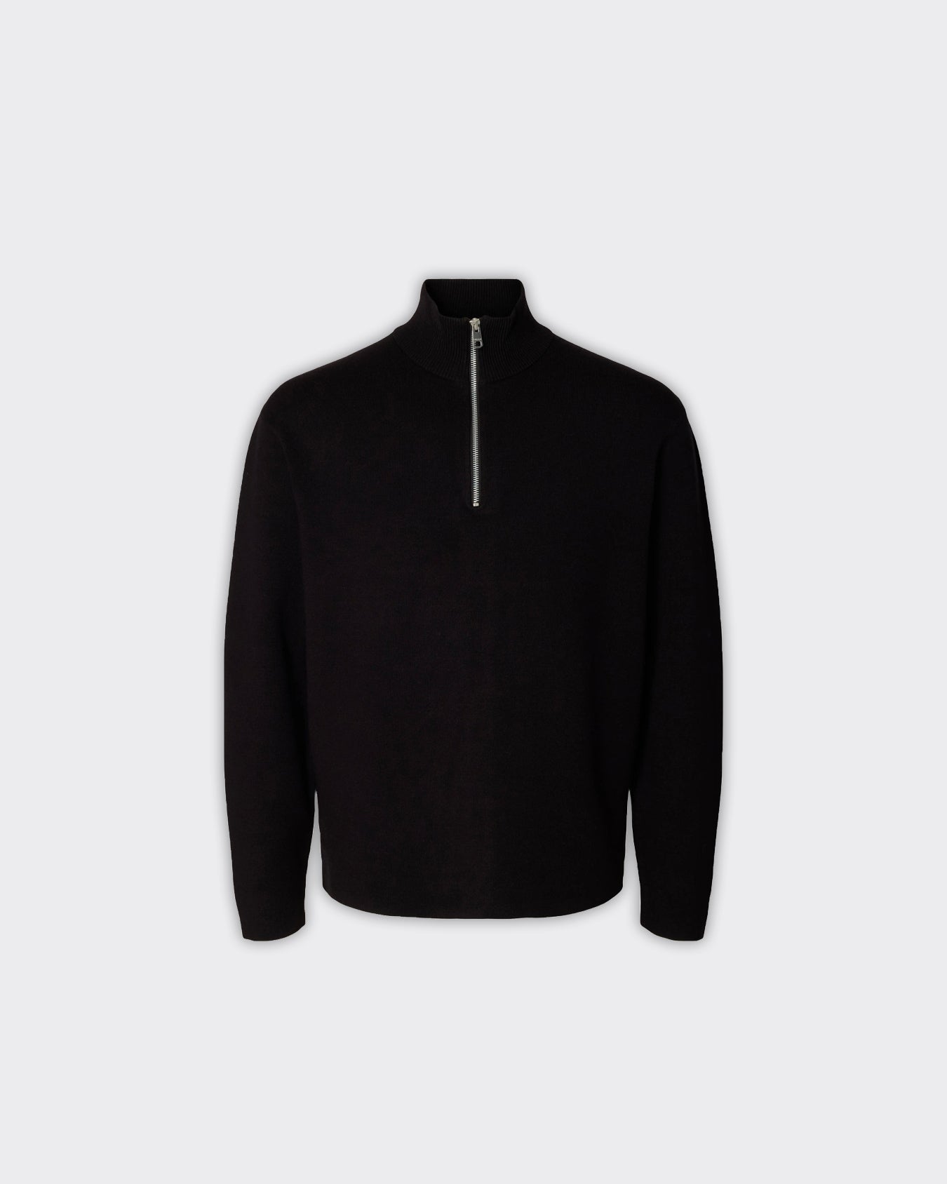 Selected Homme Polo Teller Knit Half Zip Nero
