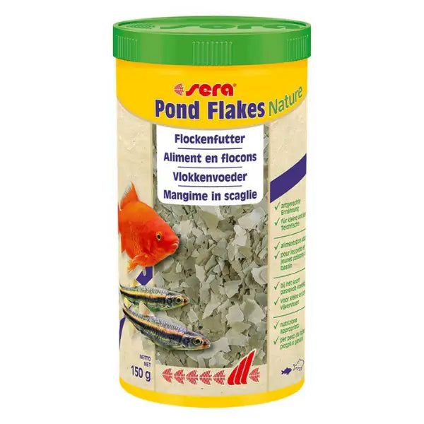 Sera Pond Flakes mangime in scaglie per pesci rossi, da laghetto, bitterling e novellame 150 gr (1000 ml) - 1° ORDINE? scegli tra BZR5 - BZR20 + 200 pt fedeltà