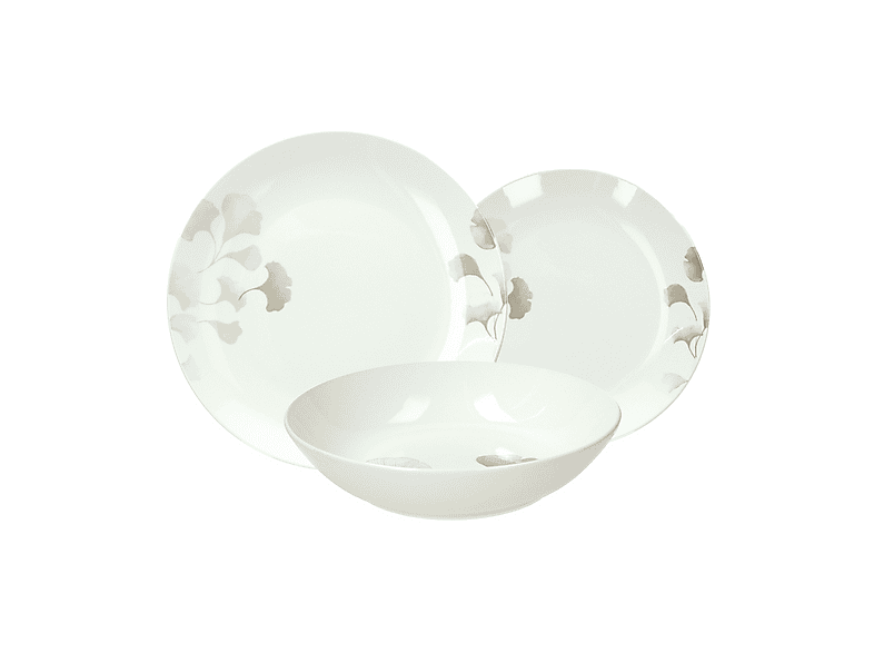 Servizio piatti TOGNANA MADISON POESIA LIGHT per 6 persone, 18 pezzi, Porcellana, Bianco