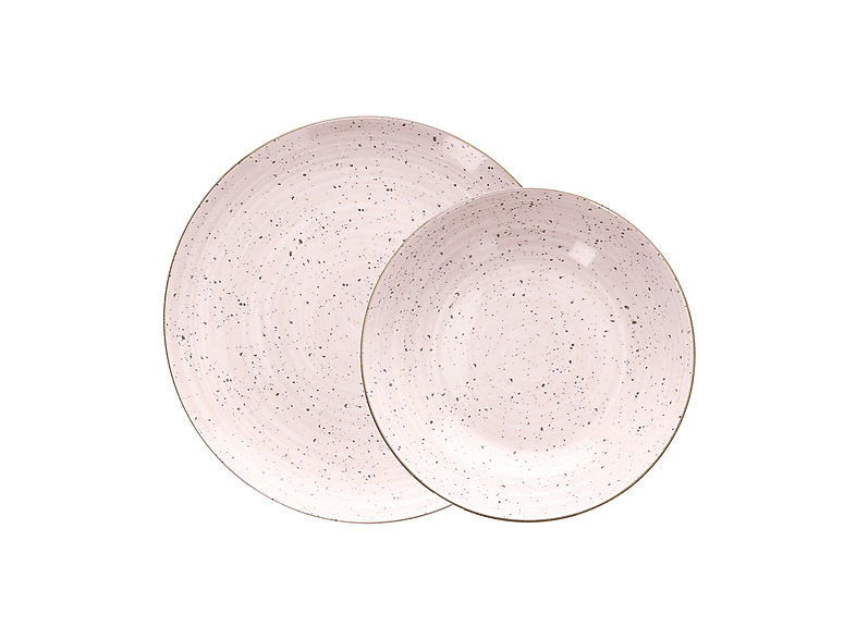 Servizio piatti TOGNANA METROPOLIS PEPPER BAMBOO per 6 persone, 12 pezzi, Porcellana, Rosa