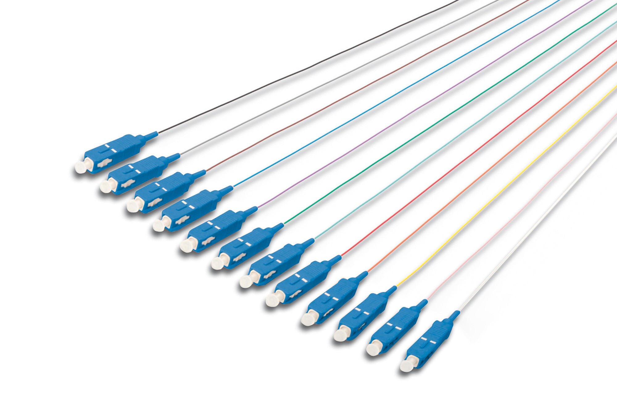 Set 12 Cavi Pigtail Fibra Ottica Colorati Connettori Sc Os2 09/125 Simplex Set 12 Cavi Pigtail Fibra Ottica Colorati Connettori Sc Os2 09/125 Simplex