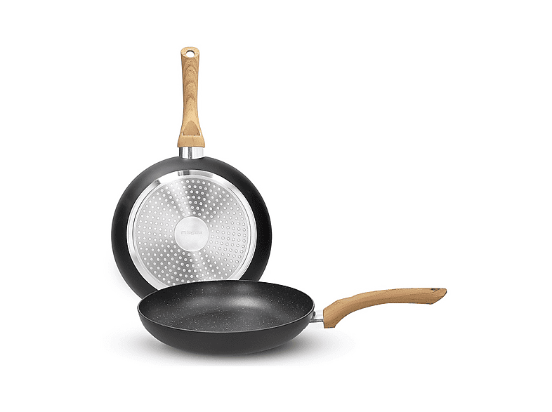 Set 2 padelle TOGNANA, Compatibile con gas e piano a induzione, Ø 24/28 cm, Alluminio, Nero