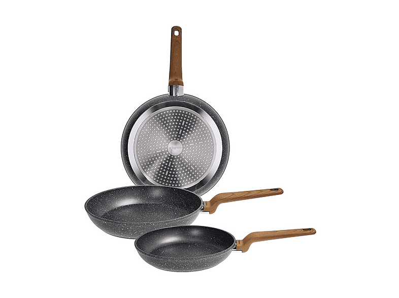 Set 3 padelle TOGNANA WILD STONE, Compatibile con piano cottura a gas e induzione, Ø 20/24/28 cm, Alluminio forgiato, Grigio Set 3 padelle TOGNANA WILD STONE, Compatibile con piano cottura a gas e induzione, Ø 20/24/28 cm, Alluminio forgiato, Grigio
