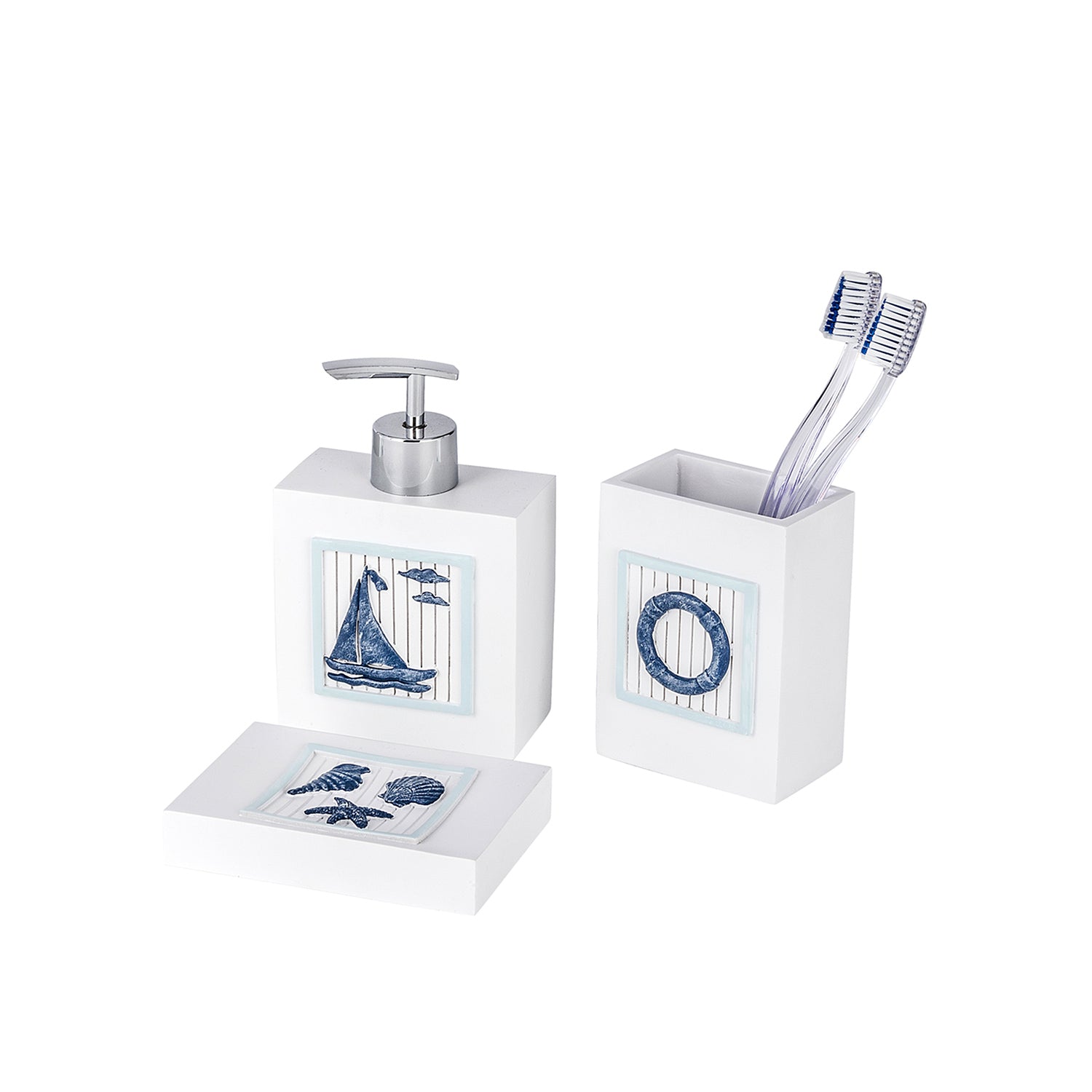 Set Accessori Da Bagno In Poliresina Nautic