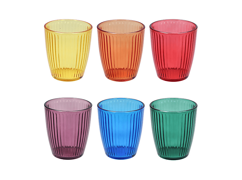 Set bicchieri TOGNANA PANAMA MULTICOLOR, 6 pezzi, Vetro, 320 ml, Multicolore