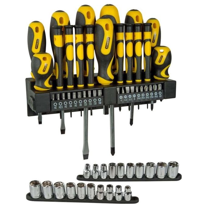 Set cacciaviti assortiti con accessori 57 pz STHT062143