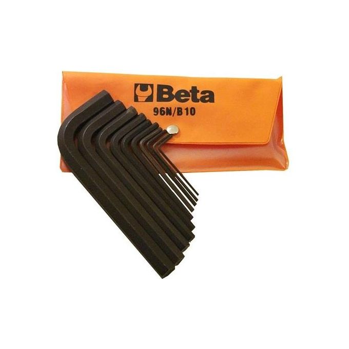 Set chiavi maschio esagonale piegate per brugole 10 pz 96N/B10 Nero 000960650