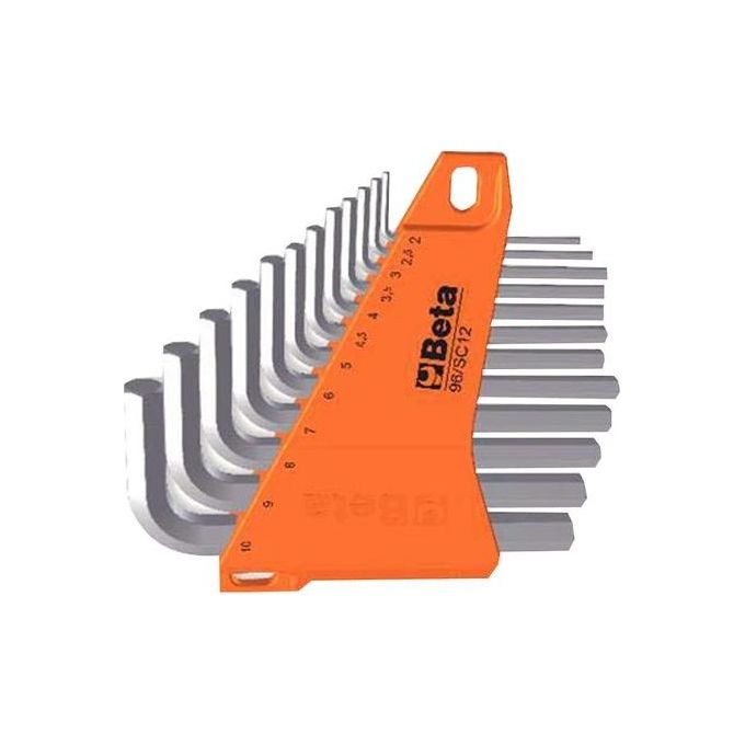 Set chiavi maschio esagonale piegate per brugole 12 pz 96/SC12 Cromo 000960395