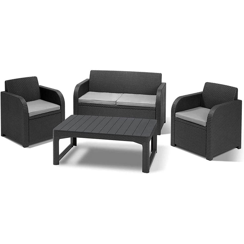 Set da Giardino Keter Carolina in Rattan simil Vimini Set da Giardino Keter Carolina in Rattan simil Vimini
