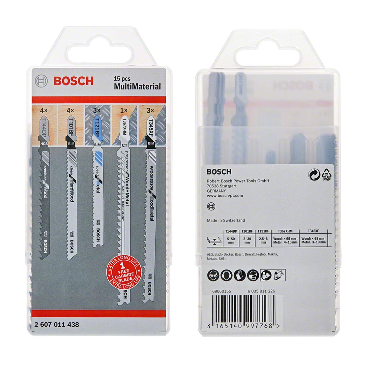 Set Di 15 Lame Per Seghetto Alternativo Multimateriale Bosch 2 607 011 438)