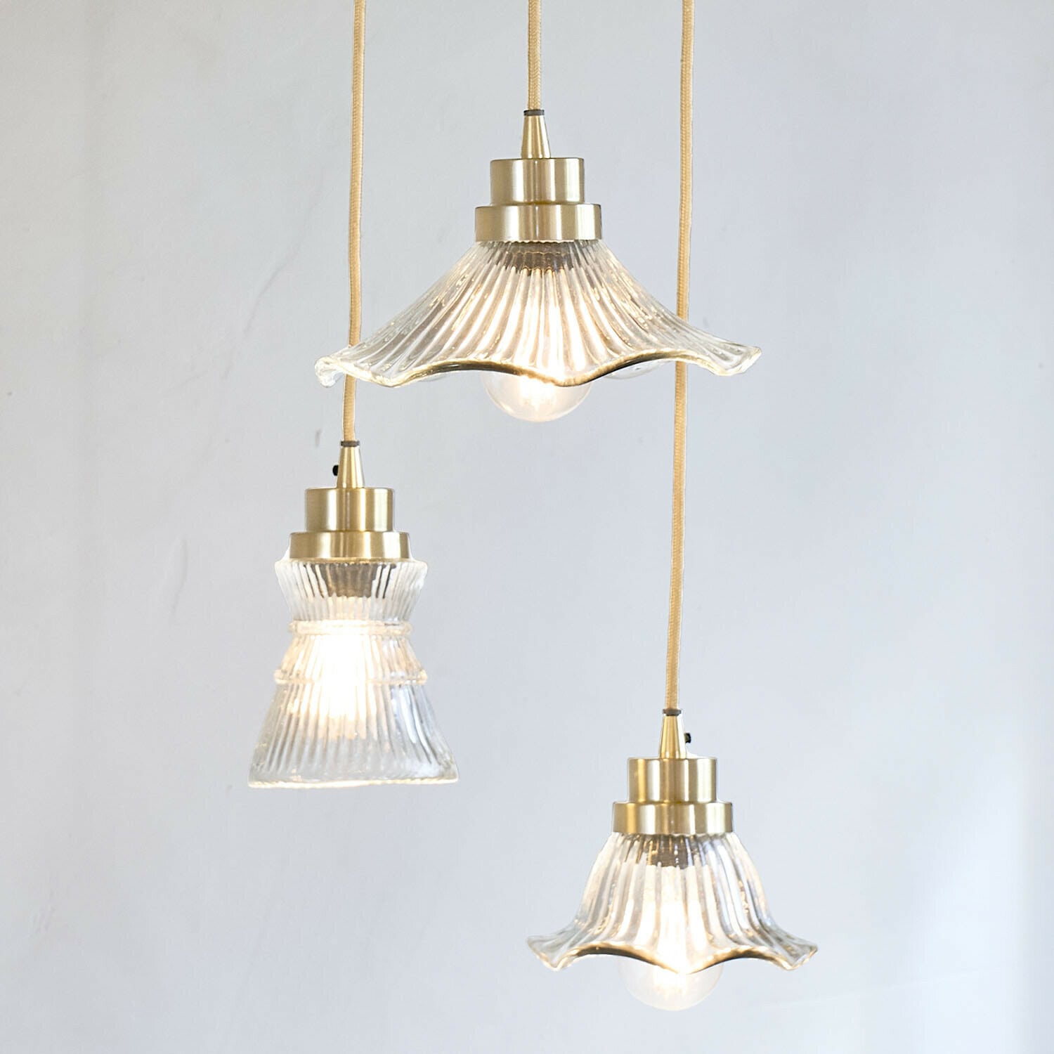 Set di 3 lampade a sospensione Lunaras