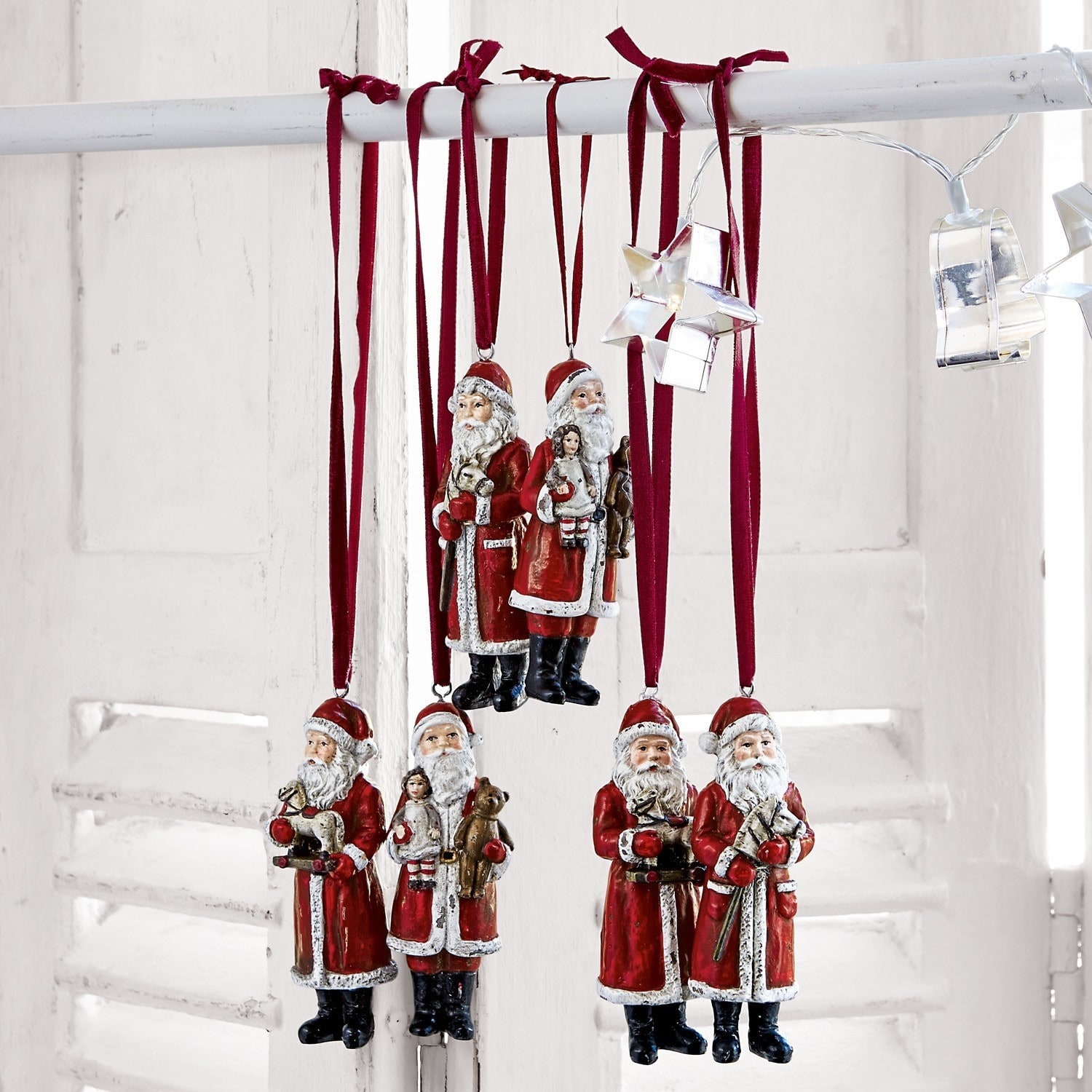 Set di 6 Babbi Natale Corvin