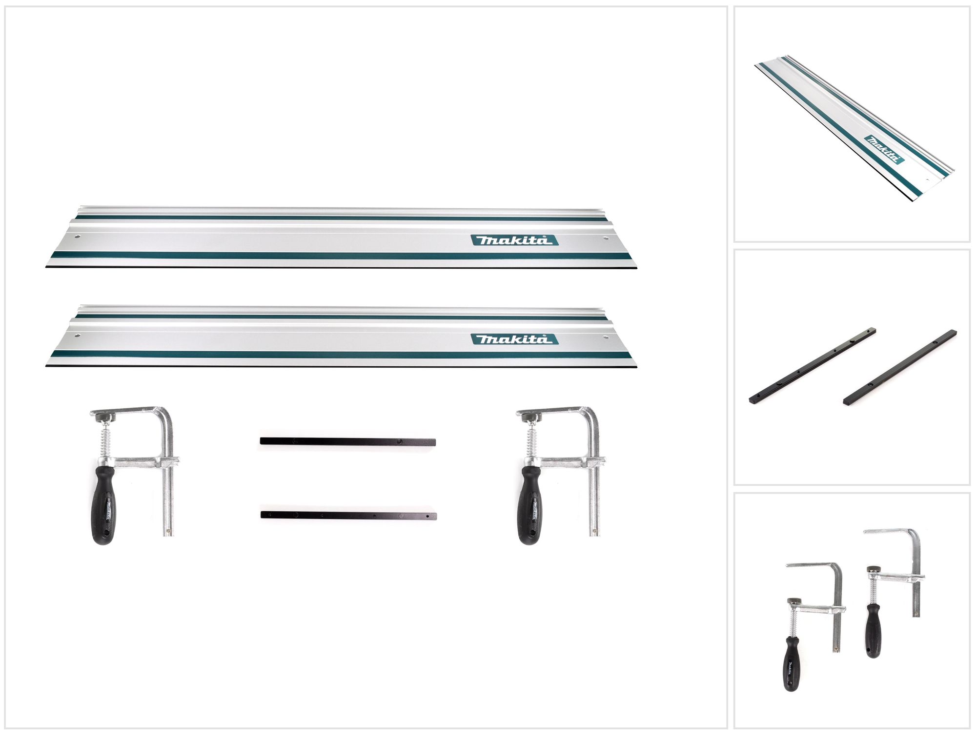 Set Di Guide Makita 2x Guida 1000mm + 2x Connettore Guida + 2x Morsetti A Vite