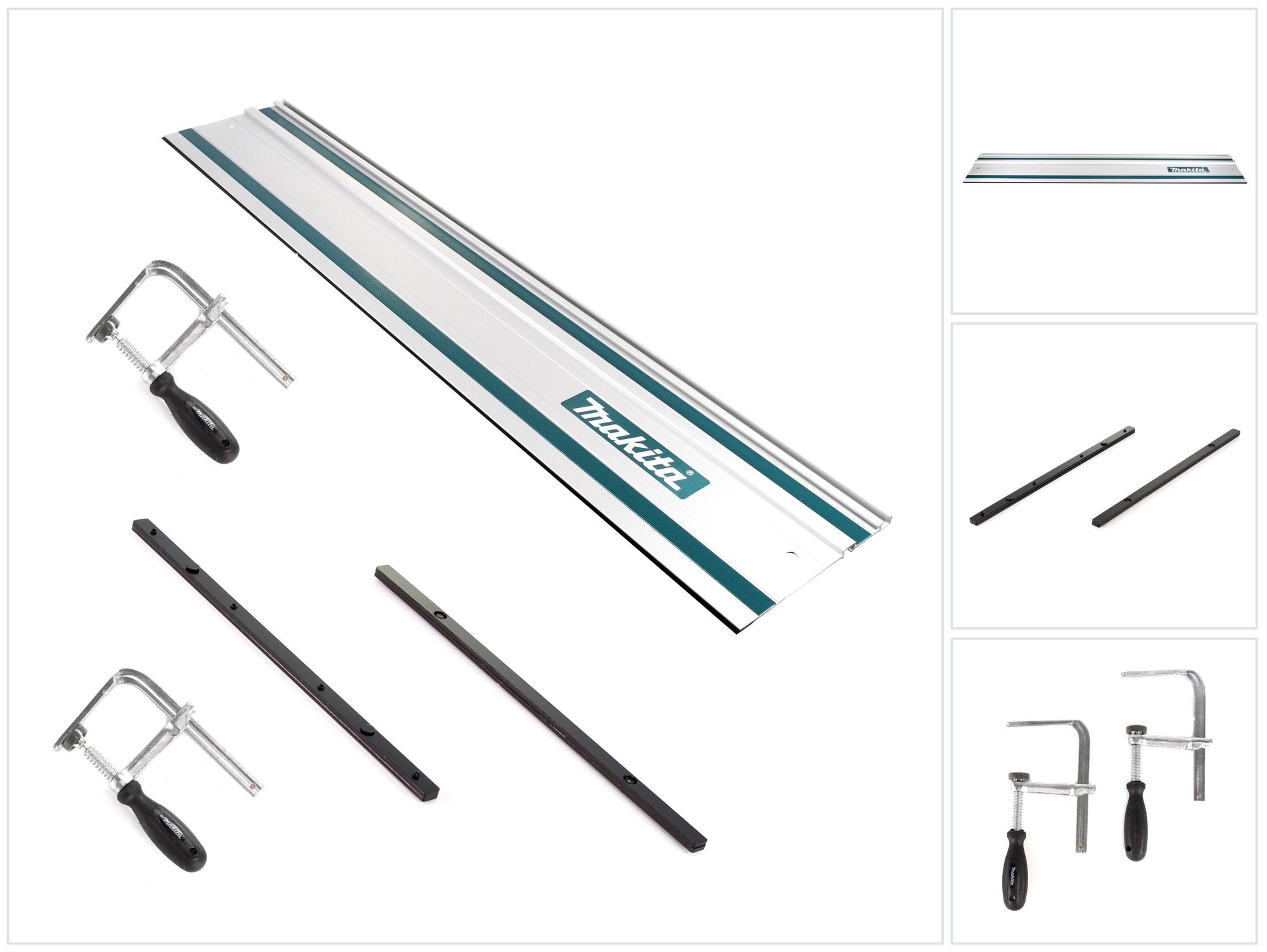 Set Di Guide Makita Guida 1000 Mm + 2x Connettore Guida + 2x Morsetti A Vite