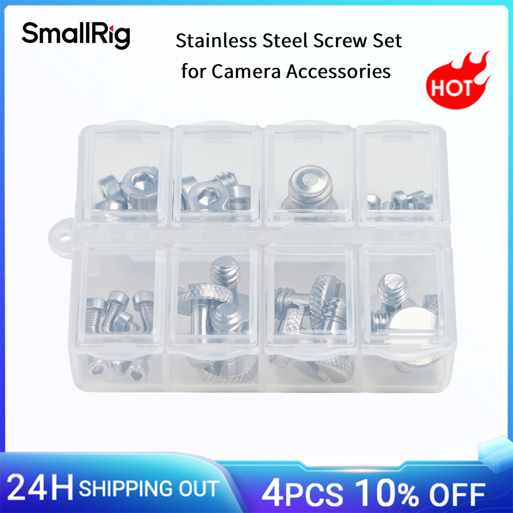 Set di viti in acciaio inossidabile SmallRig per accessori fotocamera, gabbie, maniglie, piastre con viti da 1/4", 3/8", M2.5*6, M3*5 - Scatola -6389